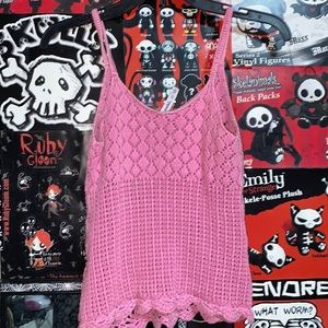🖤🎀Pink crochet top